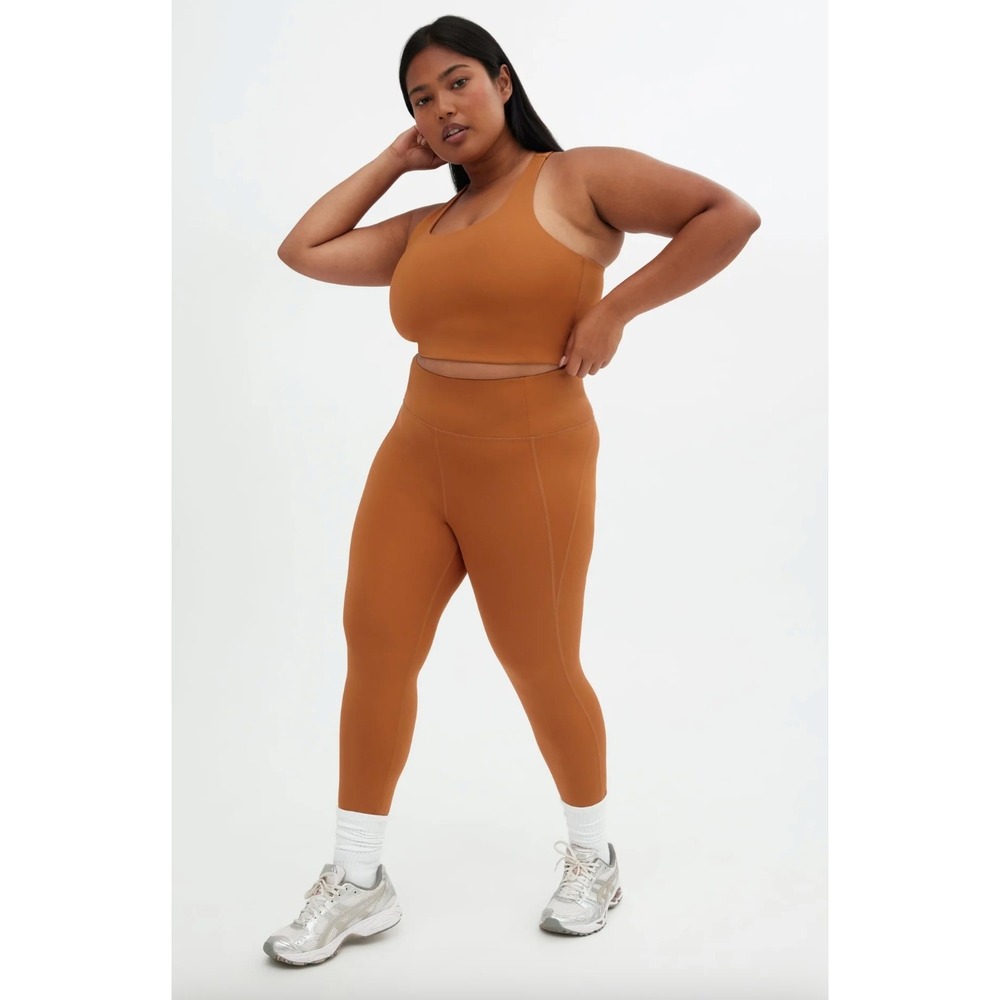 Girlfriend Collective Compressive High Rise Leggings Caramel Orange Size Small